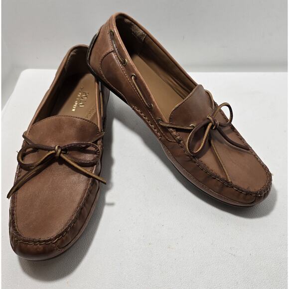 Polo Ralph Lauren Roberts Driver Moccasin Leather Shoes Tan Mens Size 12 D NWOB - Picture 1 of 11